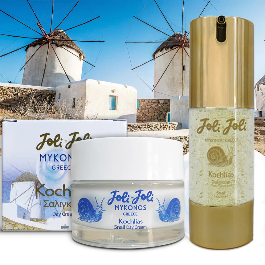Серум Mykonos - регенериращ и овлажняващ + подарък крем с екстракт от охлюв